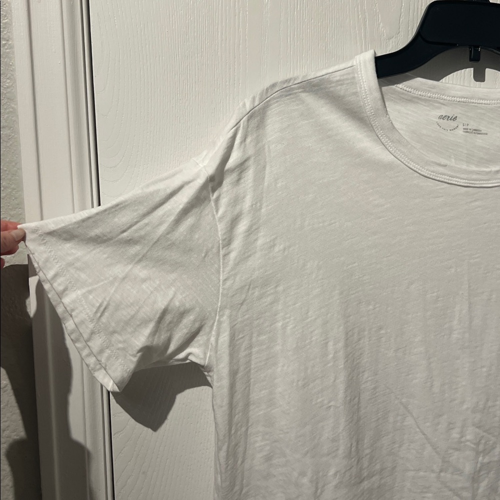 Aerie Vintage Style Oversize White Cotton Relaxed T-Shirt - Picture 6 of 9